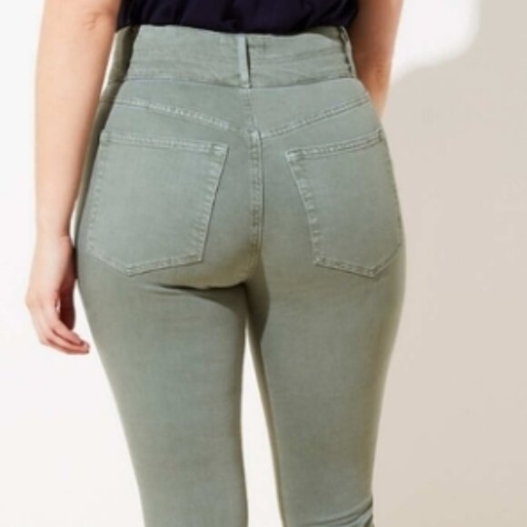 LOFT Olive Green High Waist Skinny Jeans - Picture 8 of 16